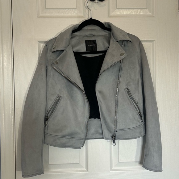 Dynamite Light Blue Suede Moto Jacket | Like New | XS | Bikercore - Picture 3 of 7